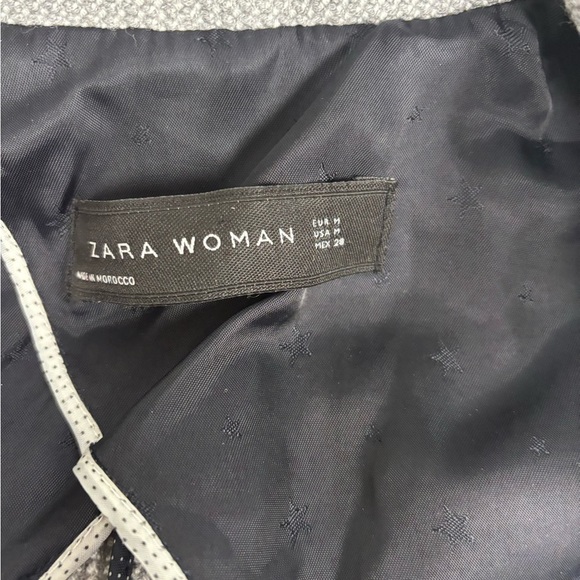 ZARA STRAIGHT CUT HERRINGBONE BLAZER GRAY Women’s size M medium NWOT - Picture 6 of 8